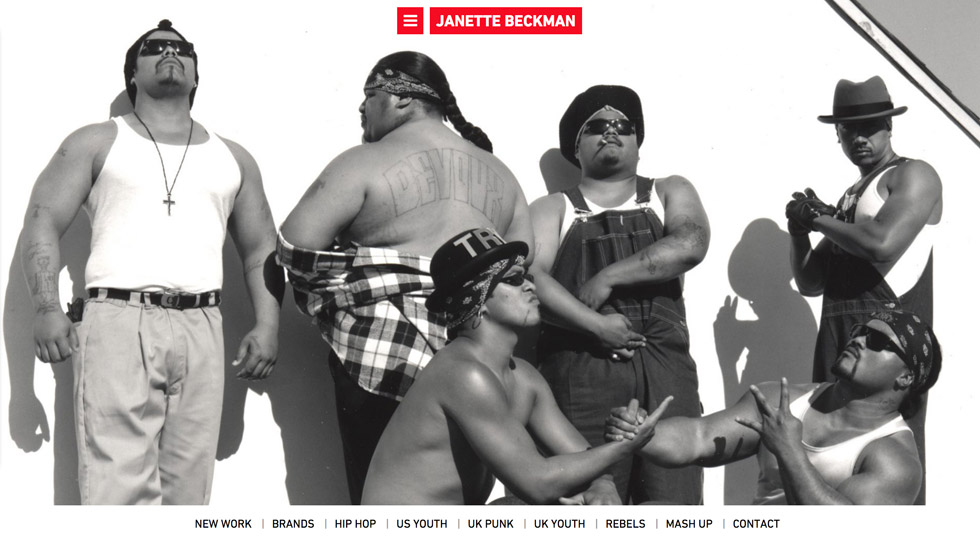 Screengrab of Janette Beckman home page